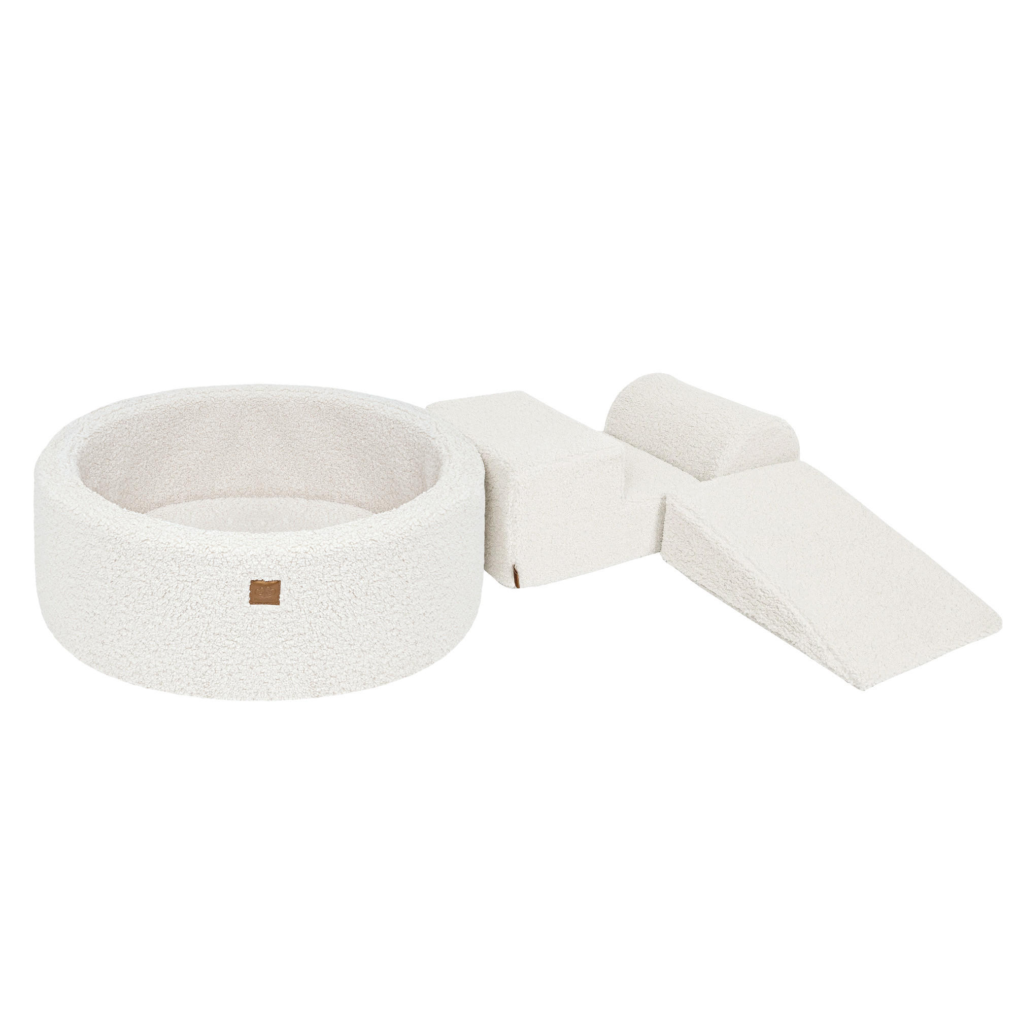 BÄLLEBAD mit Schaumstoff Bausteinen, Bearly, Weiß - Weiß, Textil (230/45/30cm) - MeowBaby