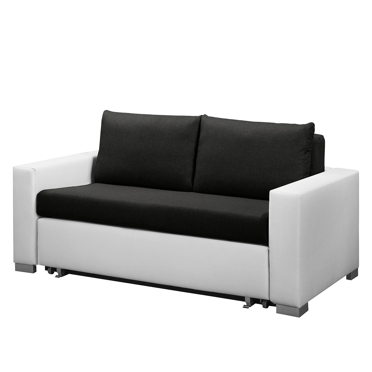 SCHLAFSOFA - Silberfarben/Weiß, Kunststoff/Textil (153/90/90cm) - home24