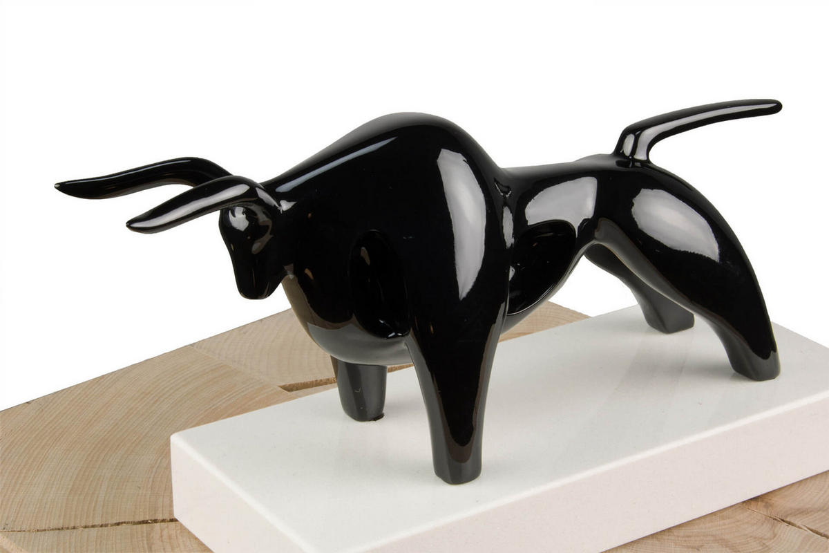 SKULPTUR Schwarz 28/16 cm - Schwarz, Stein (1.95/16/10cm) - KUNSTLOFT