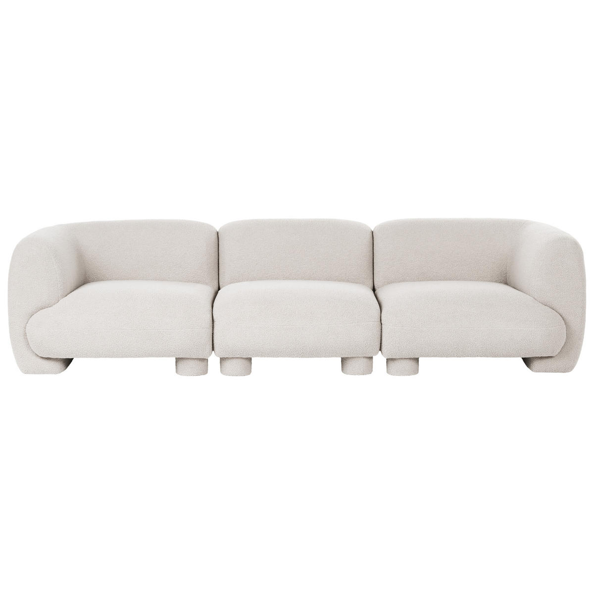 MODULÁRNÍ POHOVKA 3-místná Krémově bílá Bouclé Mjalbi - krémová, textil (275/69/91cm) - Beliani