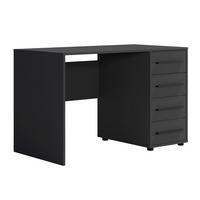 SCHREIBTISCH Maxivo Schwarz, mit Schubladen - Schwarz, Holzwerkstoff (60/120/75cm) - Bettso