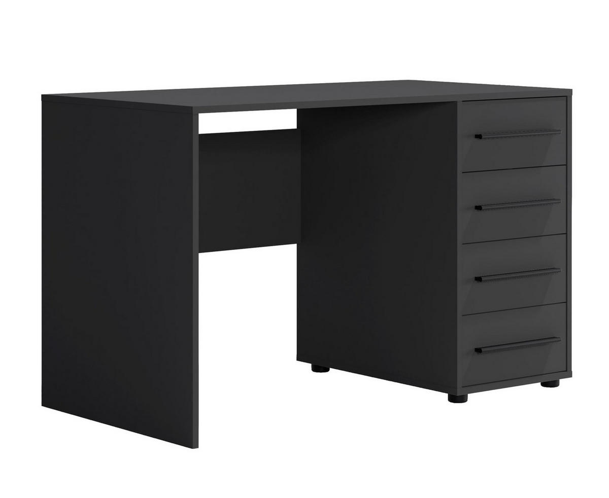 SCHREIBTISCH Maxivo Schwarz, mit Schubladen - Schwarz, Holzwerkstoff (60/120/75cm) - Bettso