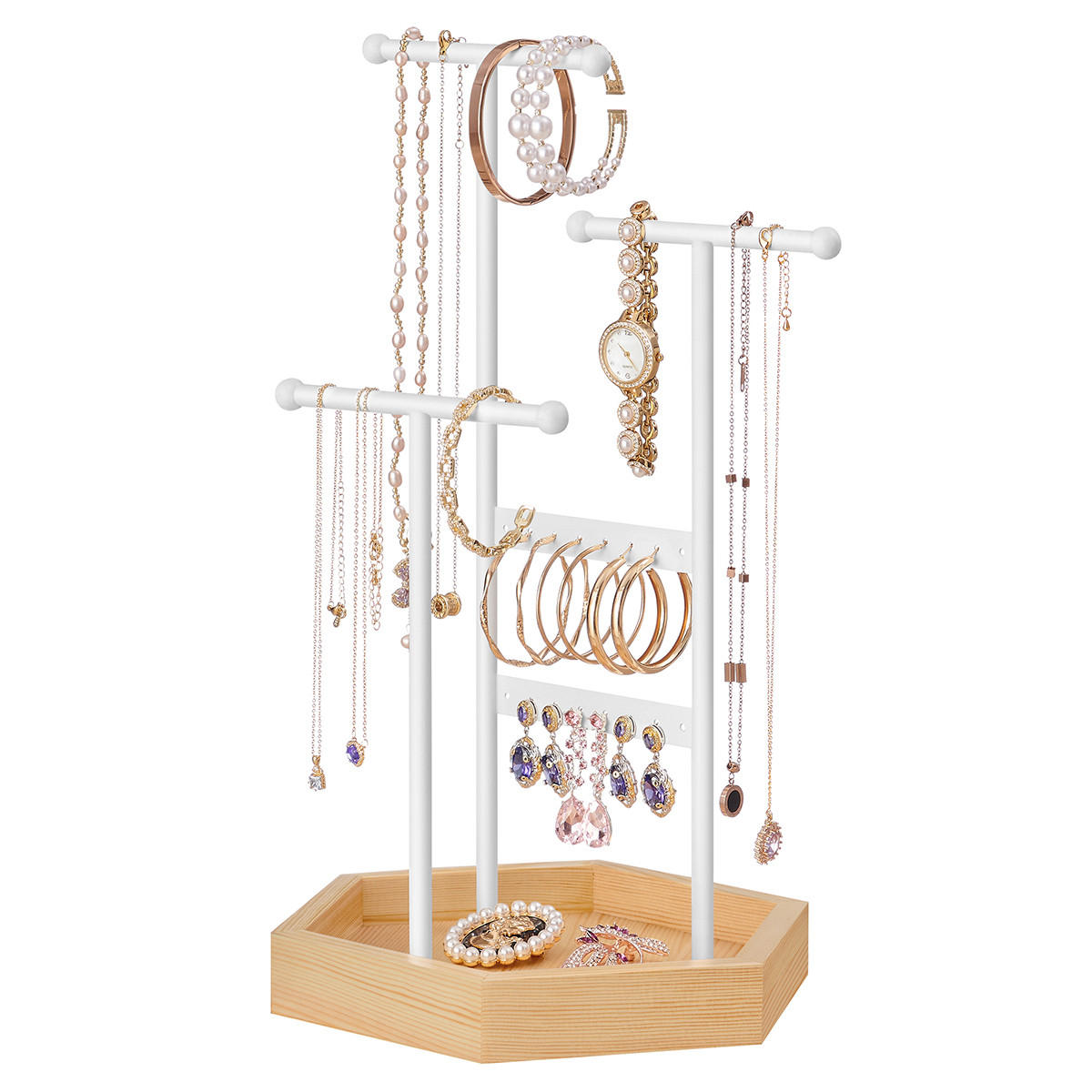 SCHMUCKSTÄNDER - H36 cm - Weiß, Metall (18/36/20.5cm) - Calicosy