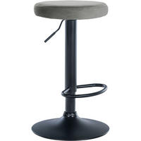 BARHOCKER Pontius Samt schwarz grau - Schwarz/Grau, Textil/Metall (38.5/81/38.5cm) - TPFLiving