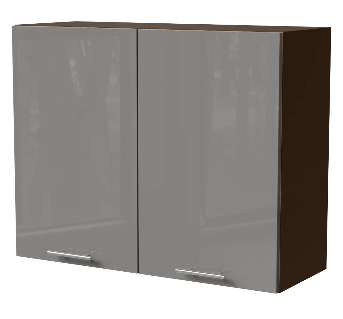 KÜCHENHÄNGESCHRANK Essen W3/90 Grau Hochglanz / Lava Matt 90 / 32,5 / 72cm - Dunkelgrau/Grau, Holz/Holzwerkstoff (90/72/32.5cm) - Feldmann-Wohnen