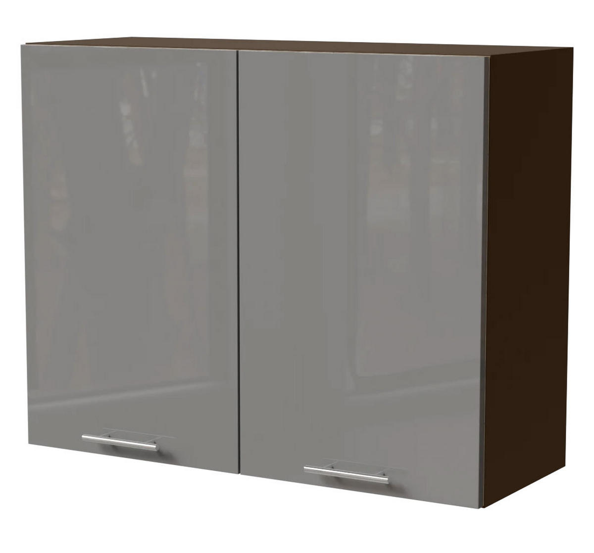 KÜCHENHÄNGESCHRANK Essen W3/90 Grau Hochglanz / Lava Matt 90 / 32,5 / 72cm - Dunkelgrau/Grau, Holz/Holzwerkstoff (90/72/32.5cm) - Feldmann-Wohnen