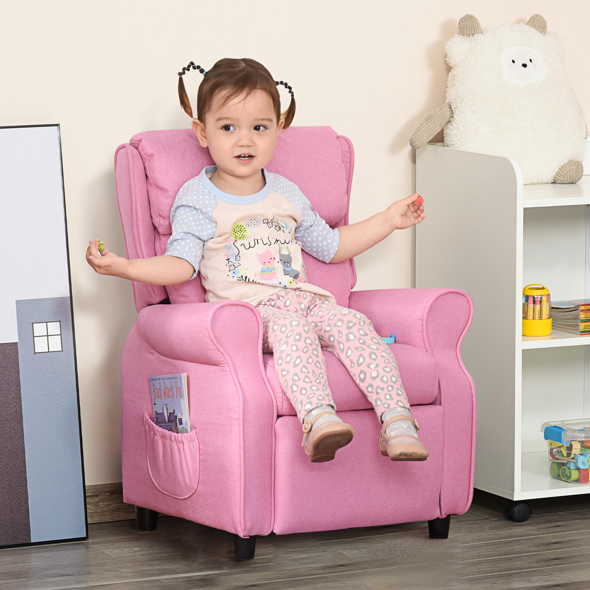 KINDERSESSEL, Rosa, Holz, PP - Rosa, Holz (53/70/58cm) - HOMCOM