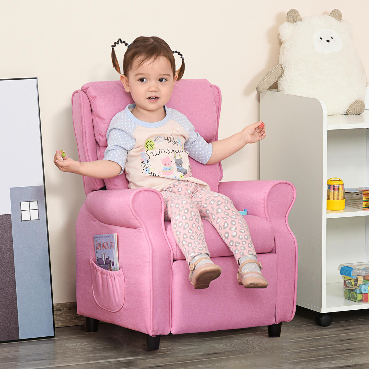 KINDERSESSEL, Rosa, Holz, PP - Rosa, Holz (53/70/58cm) - HOMCOM