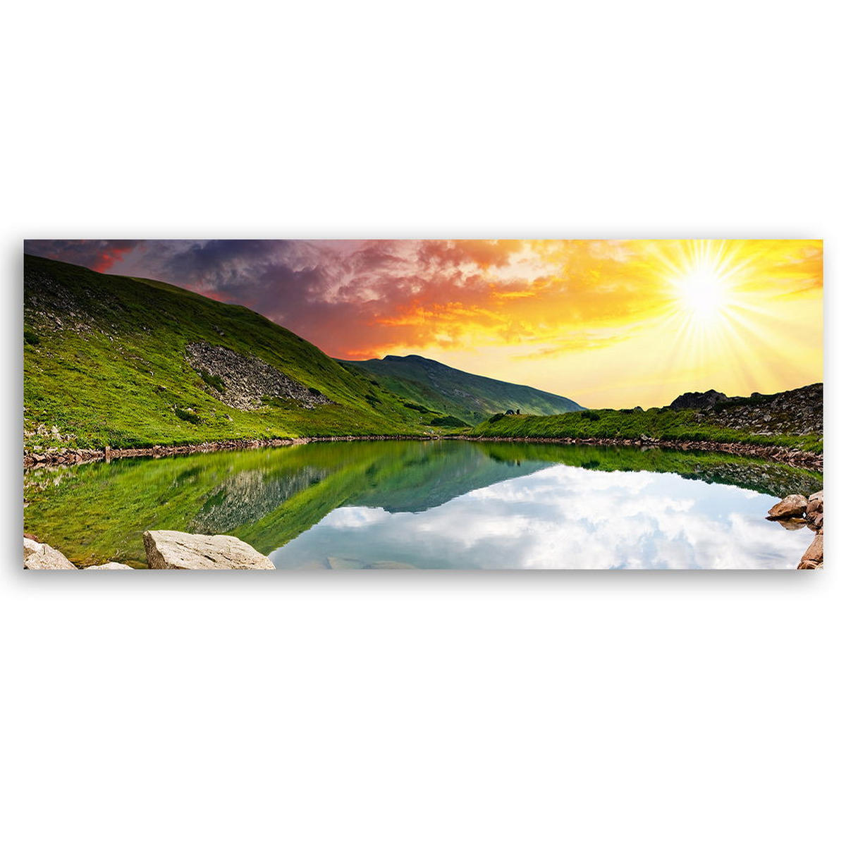 KUNSTDRUCK Grün 90/30 cm - Grün, Textil (90/30cm) - KUNSTLOFT