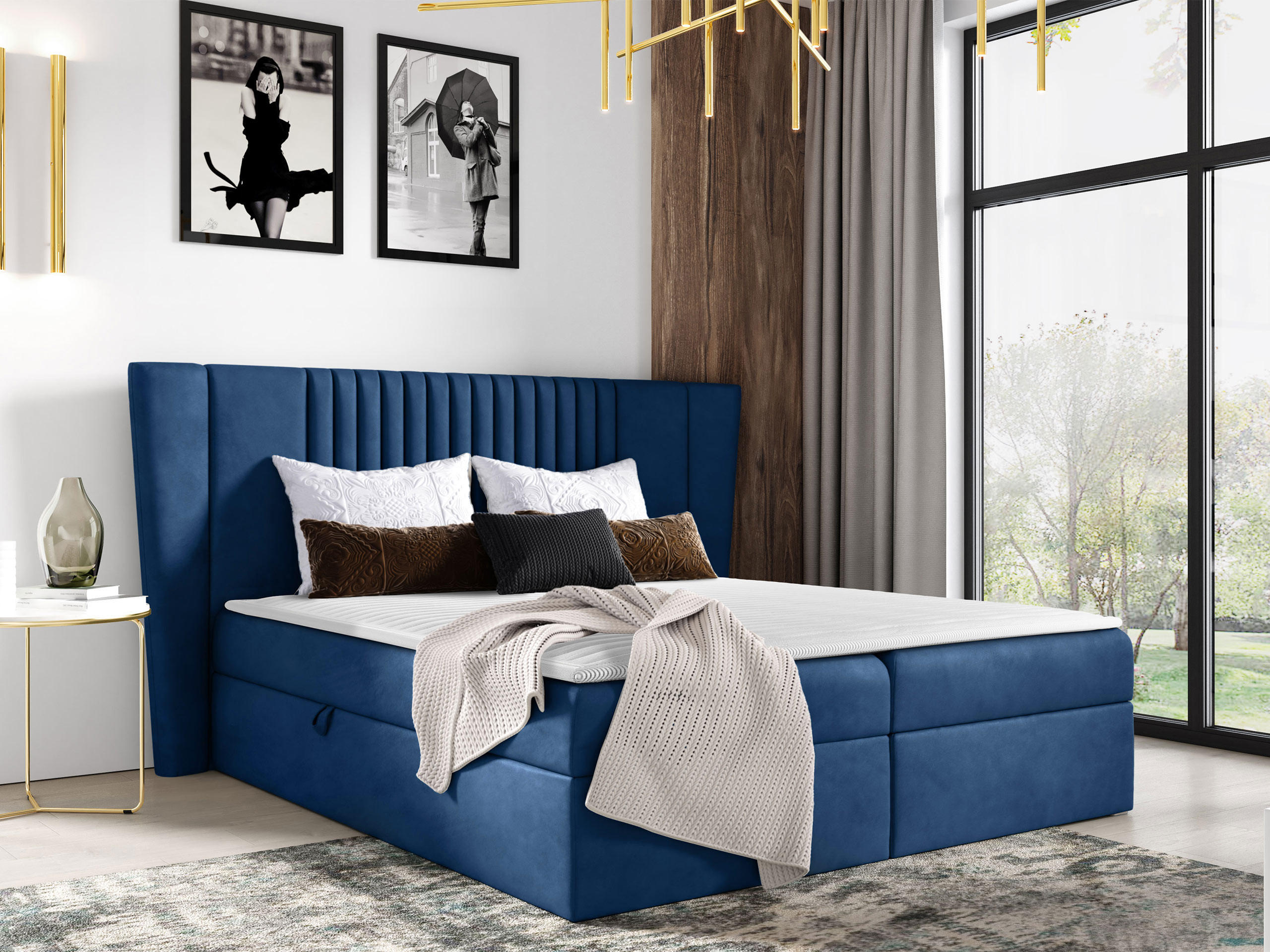 BOXBETT Spark - Dunkelblau, Holz (120/200cm) - MIRJAN24