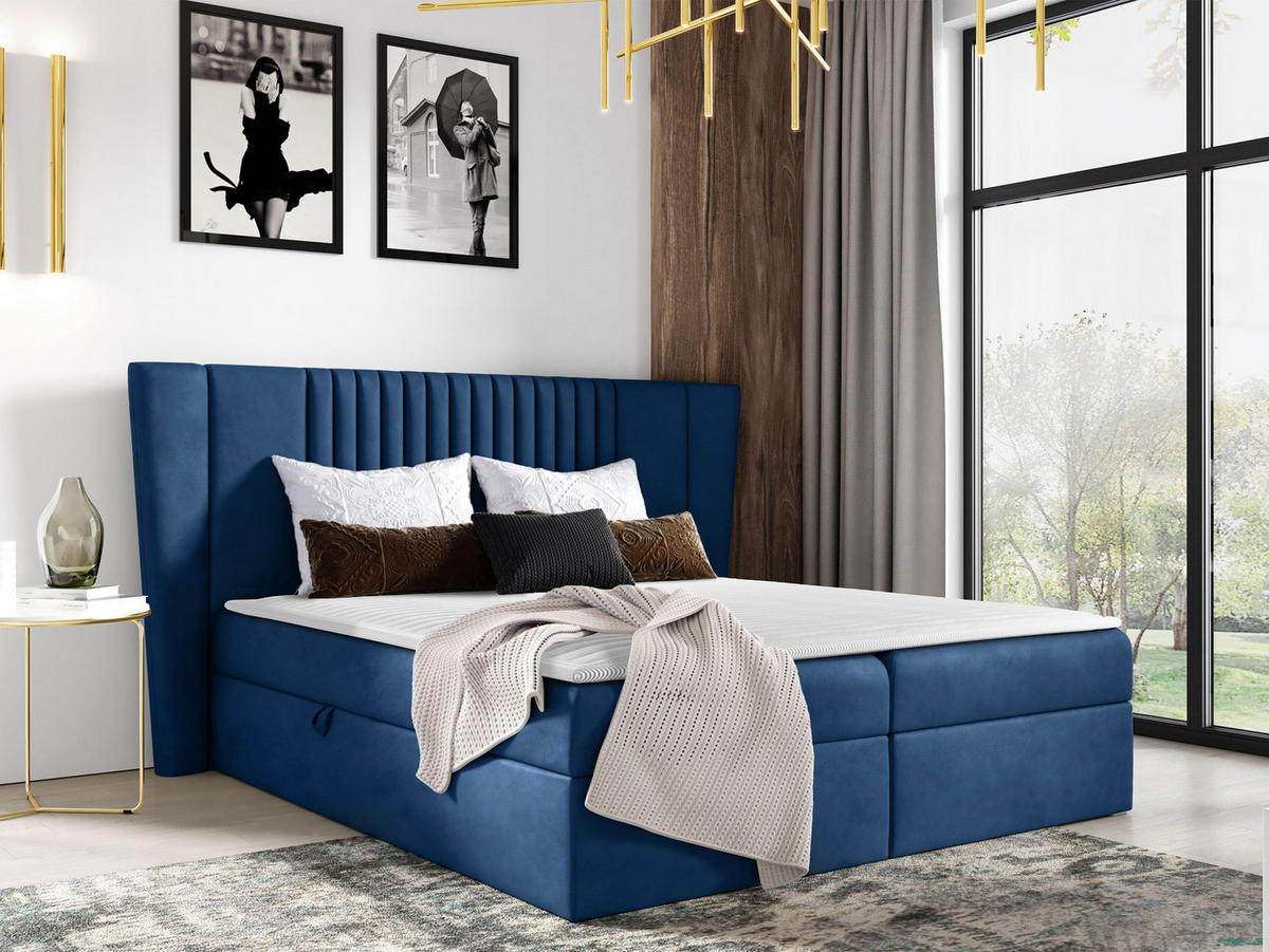 BOXBETT Spark - Dunkelblau, Holz (140/200cm) - MIRJAN24