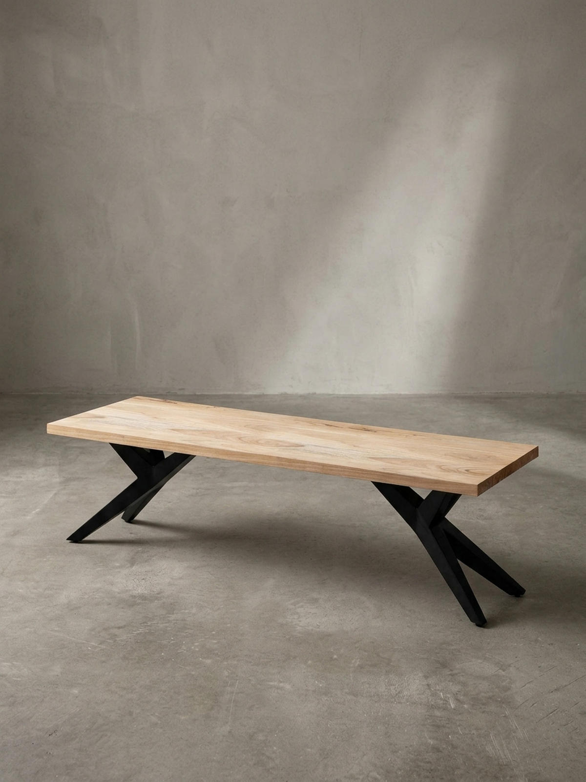 ESSZIMMERBANK Massivholz Metall Loft-Stil, Akazie 120x45x45 cm - Schwarz/Braun, Holz/Metall (120/45/45cm) - KADIMA DESIGN