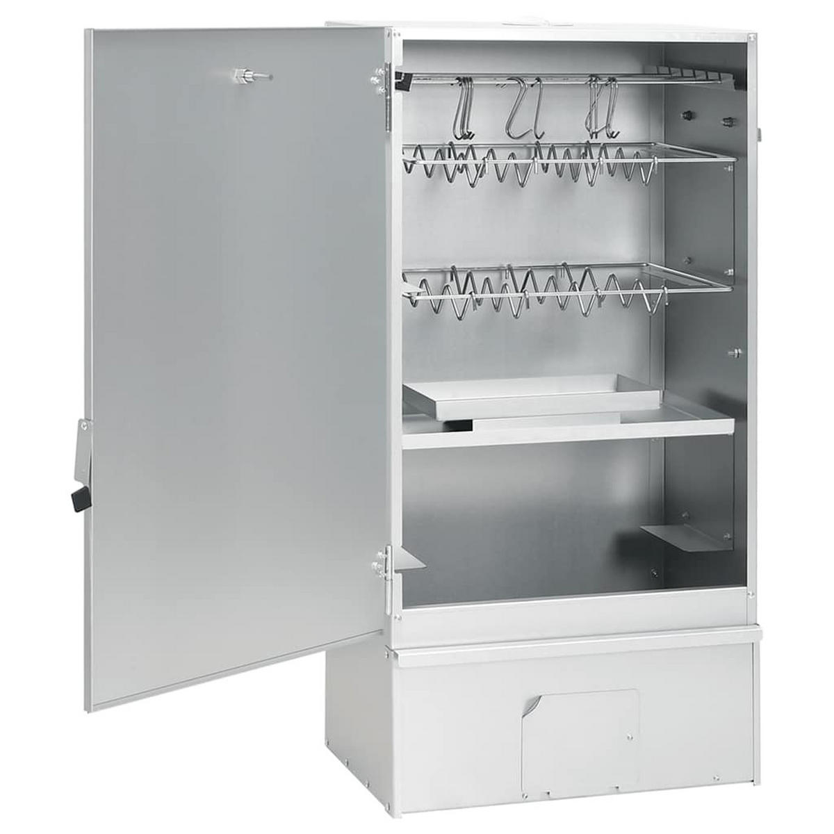 RÄUCHEROFEN Mit Kaltrauchgenerator Verzinkter Stahl - Silberfarben, Metall (44.5/83/29cm) - vidaXL