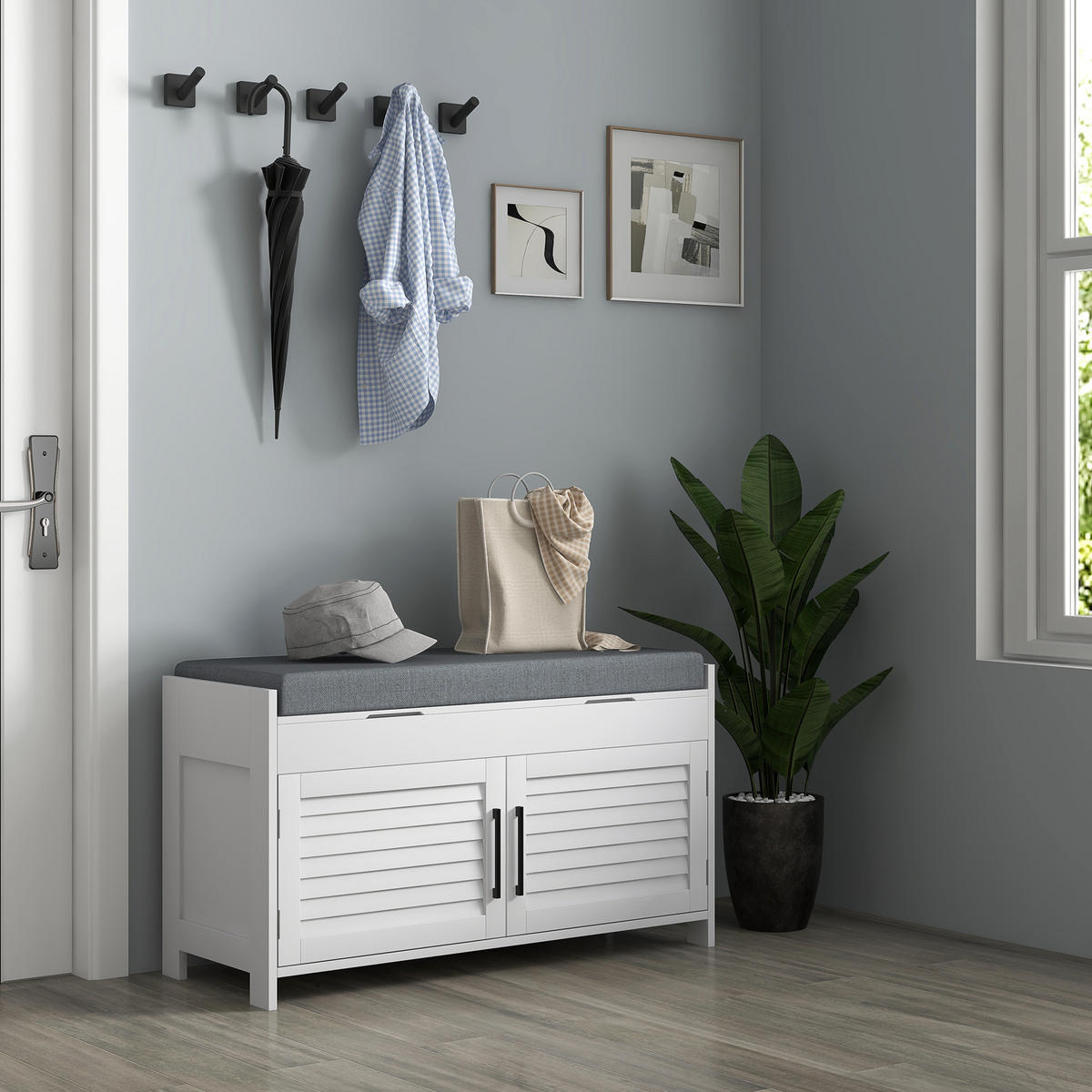 SCHUHBANK Weiß 1 Stück - Weiß, Kunststoff (36/50/90cm) - GiPP