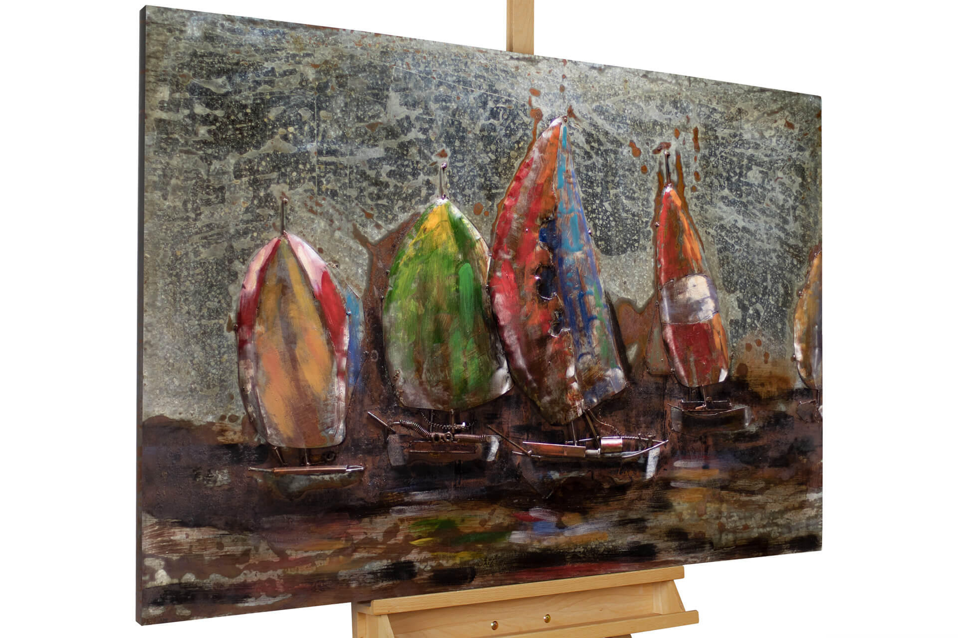 KUNSTLOFT KOVOVÝ OBRAZ KOLEM SVĚTA, 100/70 CM