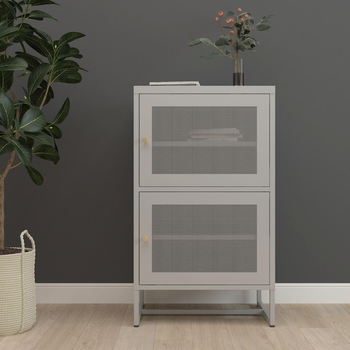 BÜROSCHRANK Sund - Grau, Metall (60/101.5/40cm) - [en.casa]