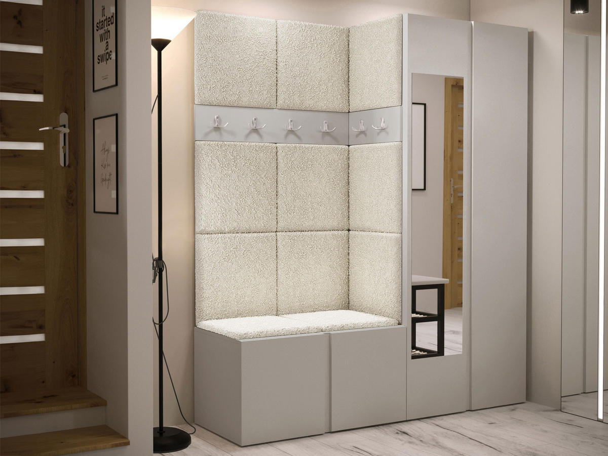 GARDEROBEN-SET Orion XII - Kaschmir/Creme, Holzwerkstoff/Kunststoff (158/186/46cm) - MIRJAN24