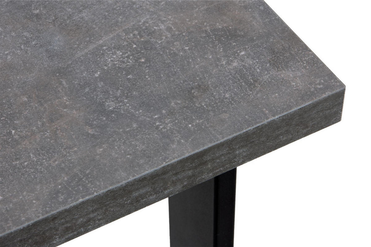 ESSTISCH CETO rechteckig Loft-Stile, grau - Schwarz/Grau, Holz/Metall (80/125/77cm) - KONSIMO®