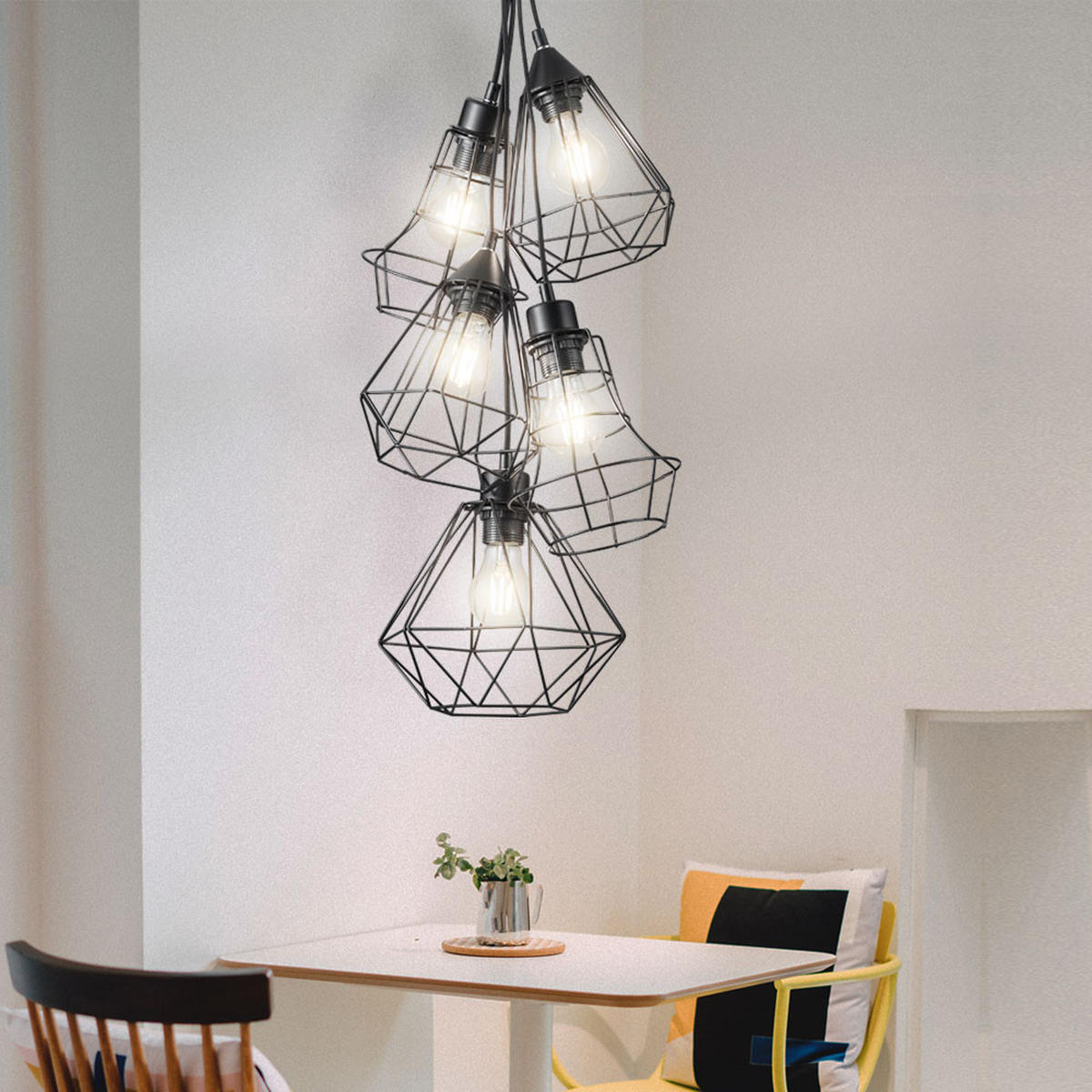 LED HÄNGELEUCHTE Metall Schwarz-matt - Schwarz, Metall (50/50/150cm)