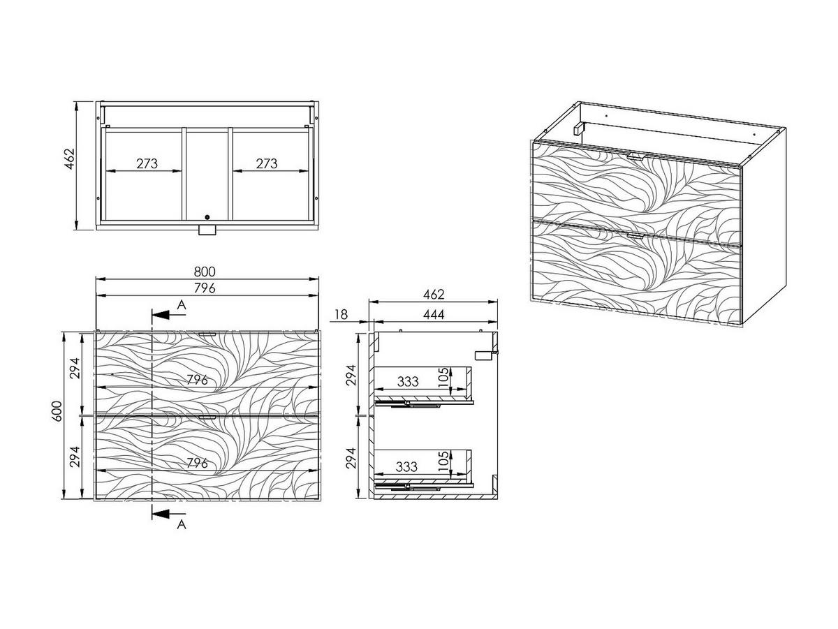 WASCHBECKENUNTERSCHRANK - 80 cm x 46 cm - holz - beige Rinarel - Beige, Holz (80/60/46cm) - Vente-Unique