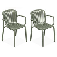 GARTENSTUHL FICCARI 2-er Set, Olive - Olivgrün, Kunststoff (57.5/82.5/53cm) - KONSIMO®