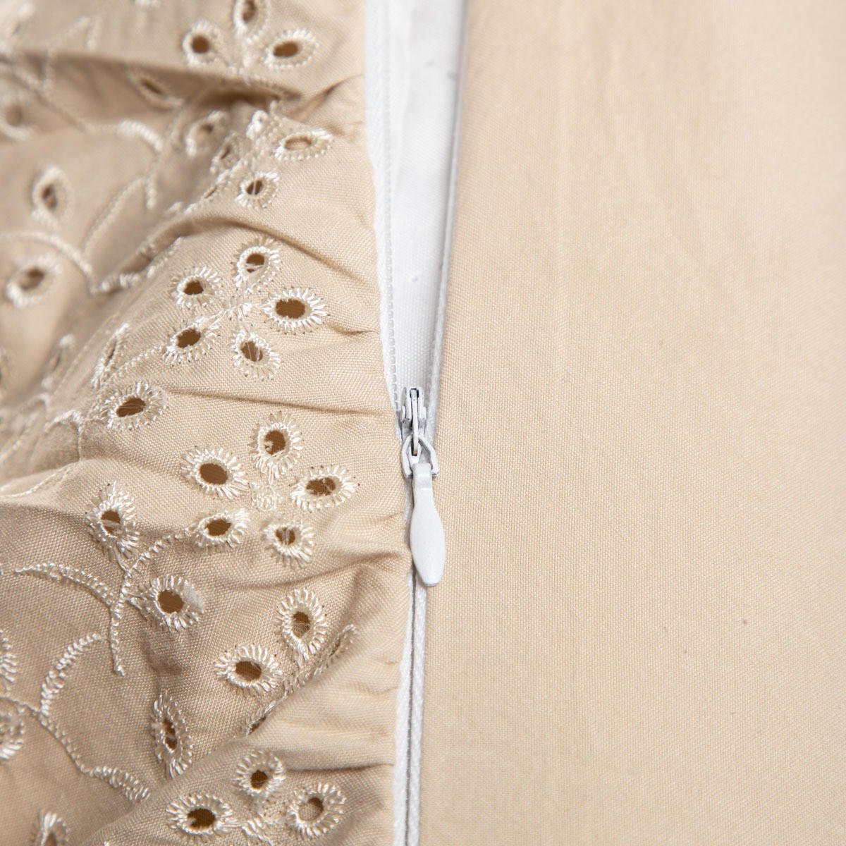 BETTWÄSCHE Morain beige mit Spitze 220/200 cm - Beige, Textil (220/200cm) - Homla