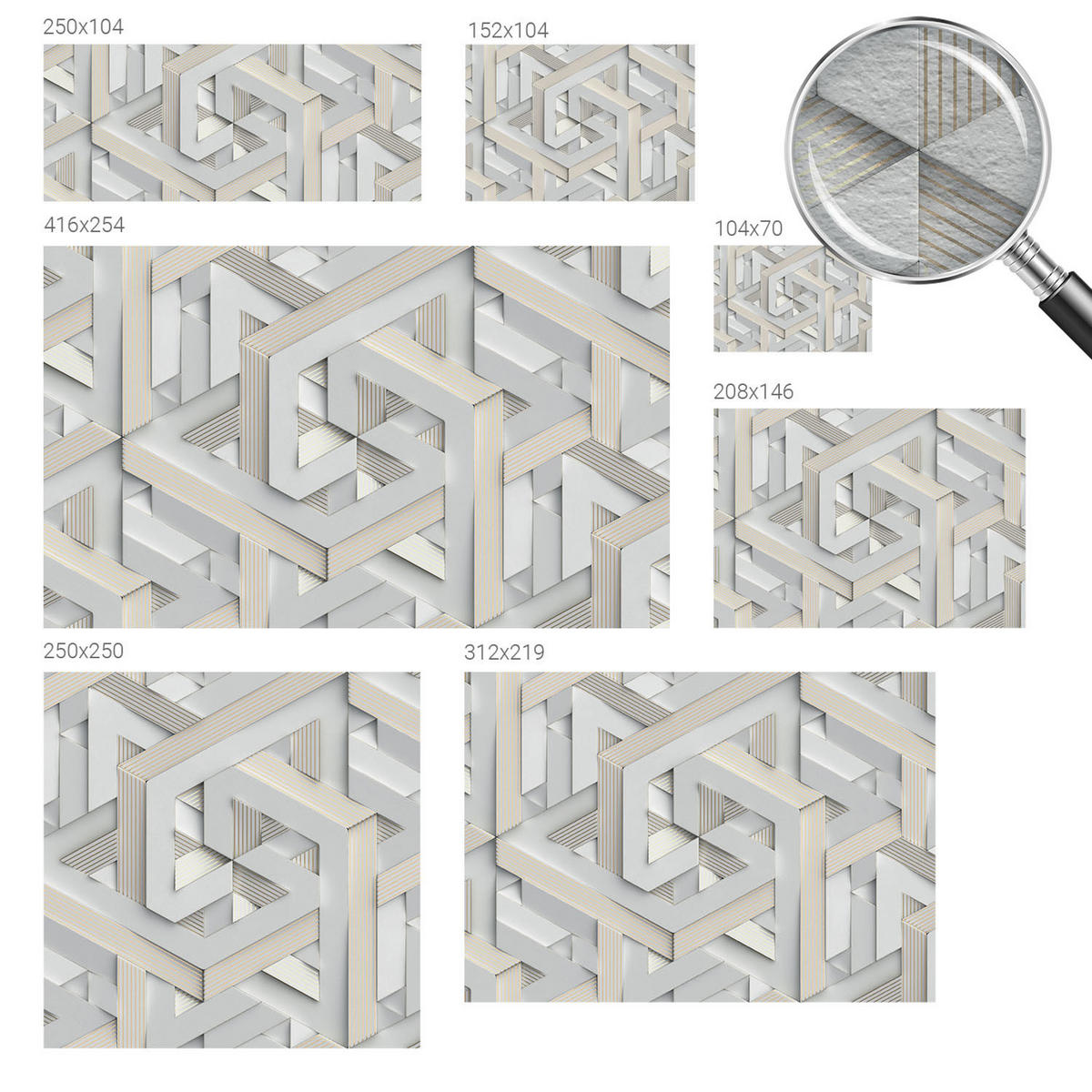 FOTOTAPETE 104x70 cm - Trugbilder - Weiß, Textil (104/70cm) - Wallfluent