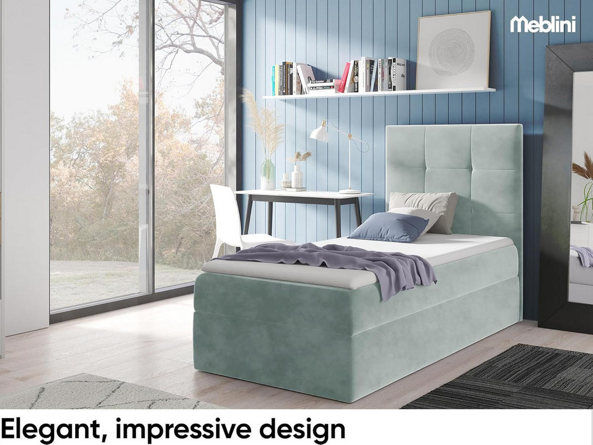 KINDERBETT MINO 2 - Blaugrau, Holzwerkstoff (94/208cm) - Meblini