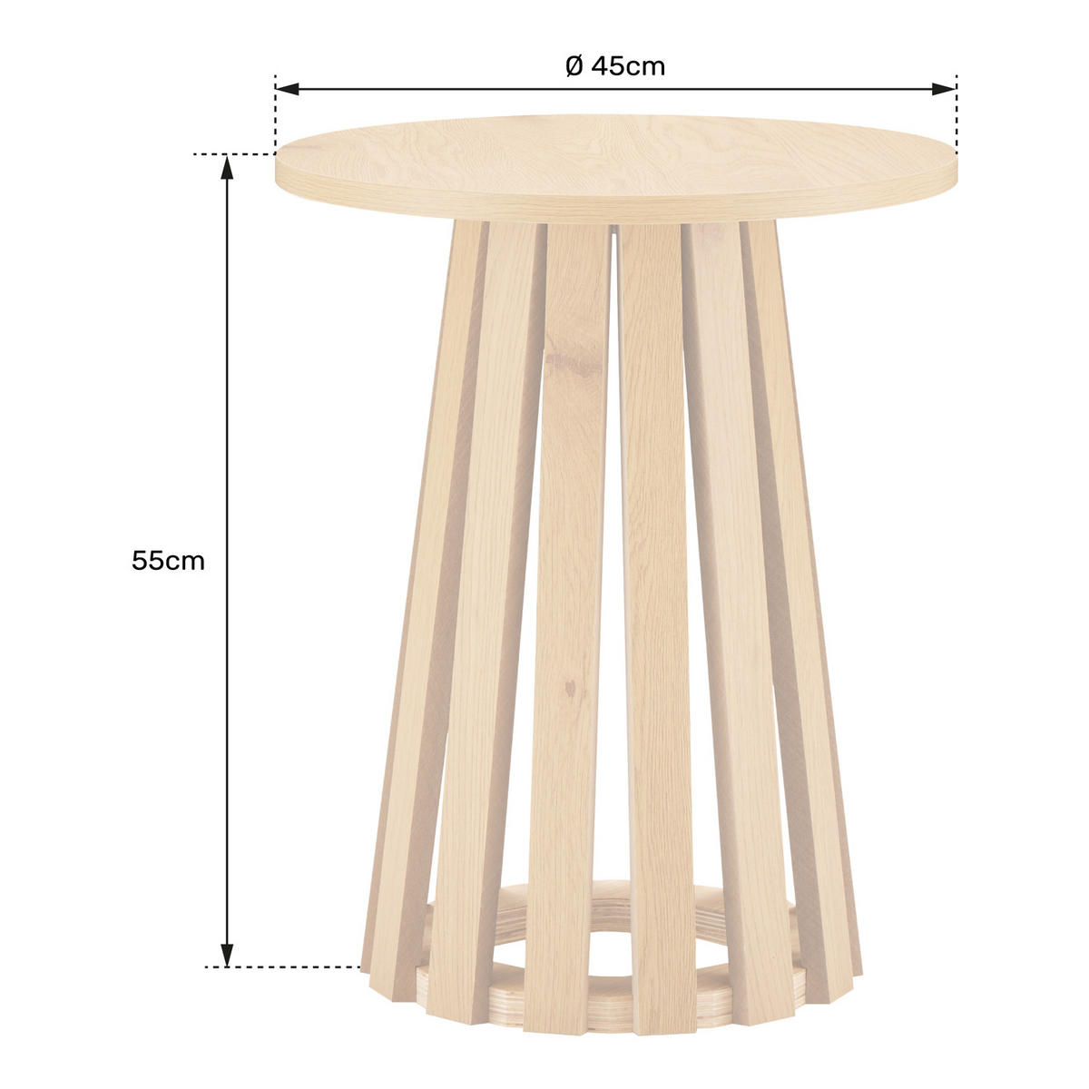 BEISTELLTISCH Liv - Braun, Holzwerkstoff (45/45/55cm) - Happy Garden