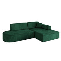 ECKSOFA Ottomane Rechts IREA-L1-v4 - 234x171x79 cm Grün - Smaragdgrün/Dunkelgrün, Holzwerkstoff/Textil (171/234cm) - ALTDECOR