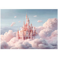 FOTOTAPETE Mädchen Märchenschloss Rosa 300x210 cm - Multicolor, Papier (300/210cm) - Wallarena