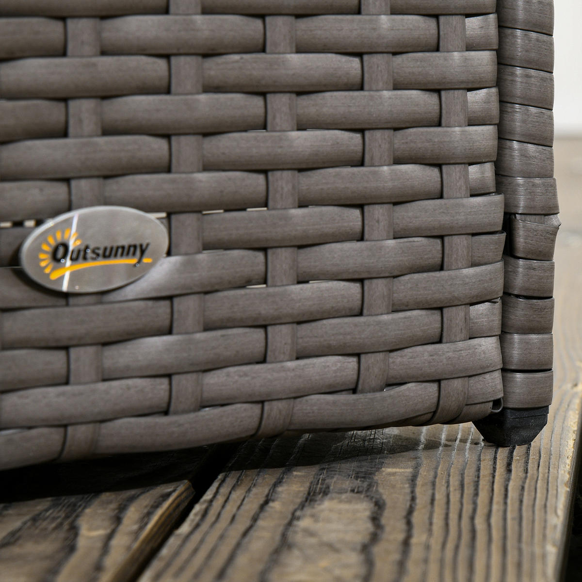 HOCHBEET PE-Rattan Stahl Grau - Grau, Kunststoff (29/103/103cm) - Outsunny