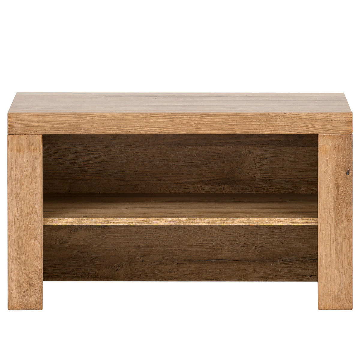 GARDEROBENBANK - Eiche teilmassiv - Eiche / Eiche Dekor - Braun, Holz/Holzwerkstoff (80/46/40cm) - home24