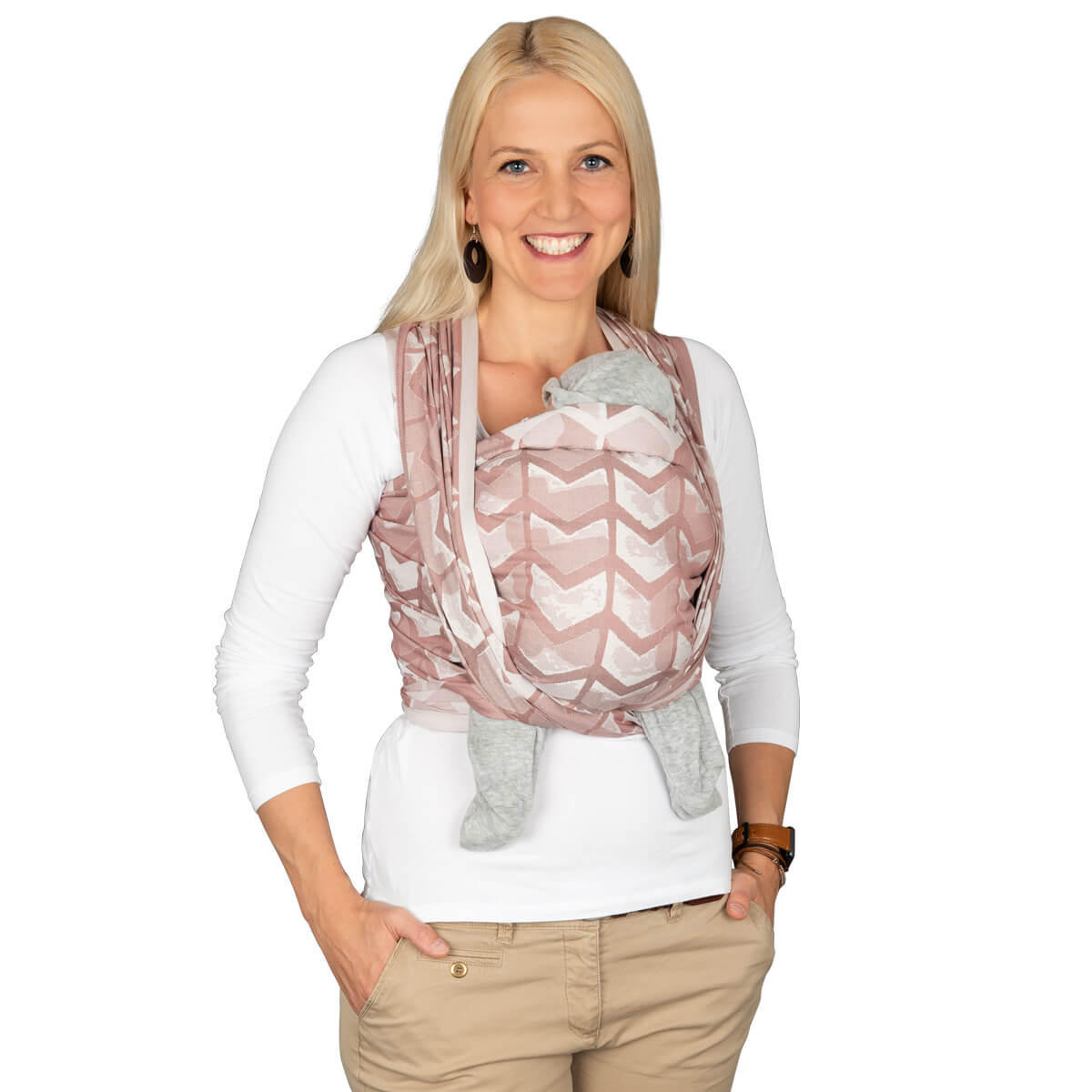 BABYTRAGETUCH Gewebtes Tragetuch kbA - Rosa/Weiß, Textil (70/0.1/540cm) - Hoppediz