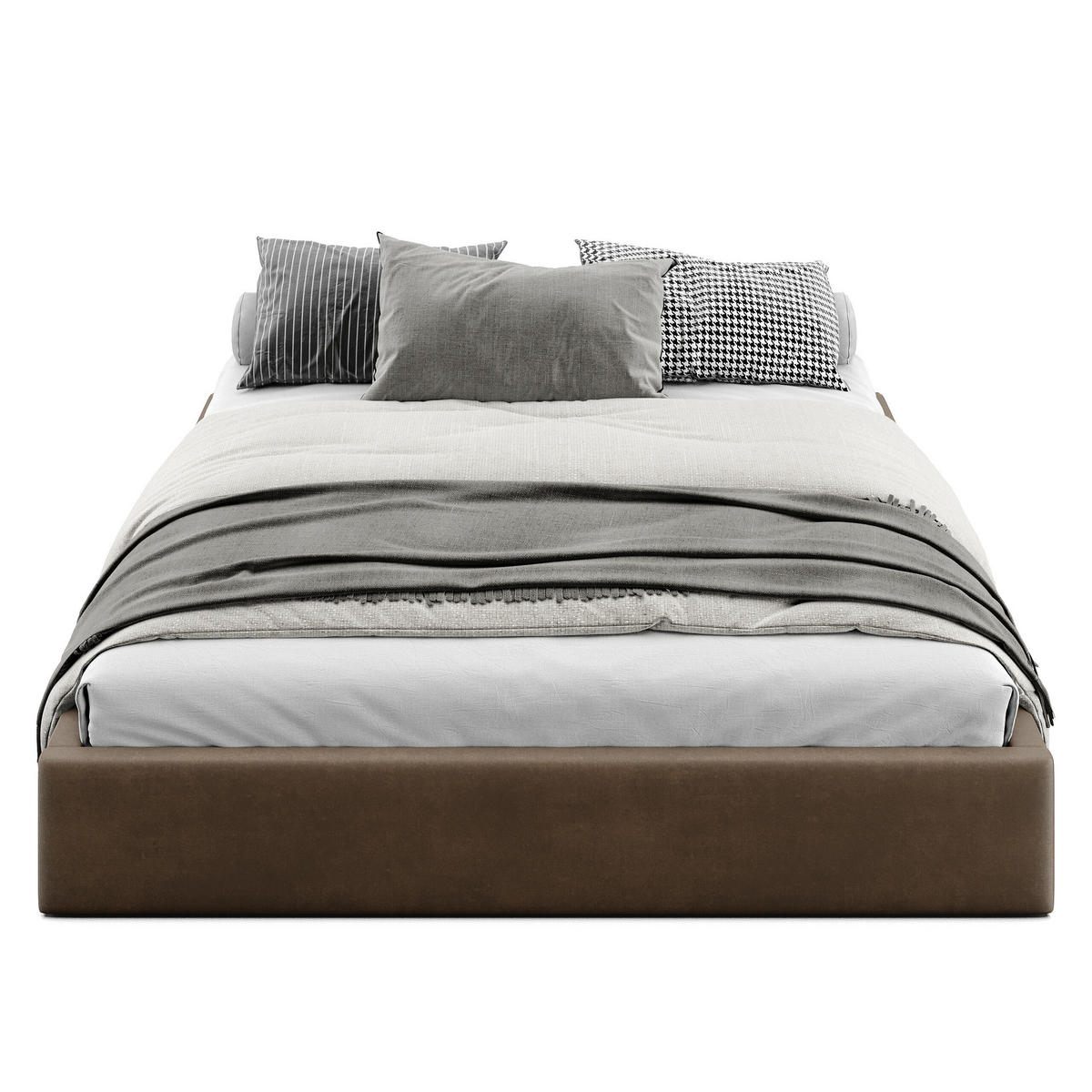 POLSTERBETT 180x200cm Bett mit Stauraum Lattenrost Braun - Braun, Holz/Holzwerkstoff (180/200cm) - Muralo
