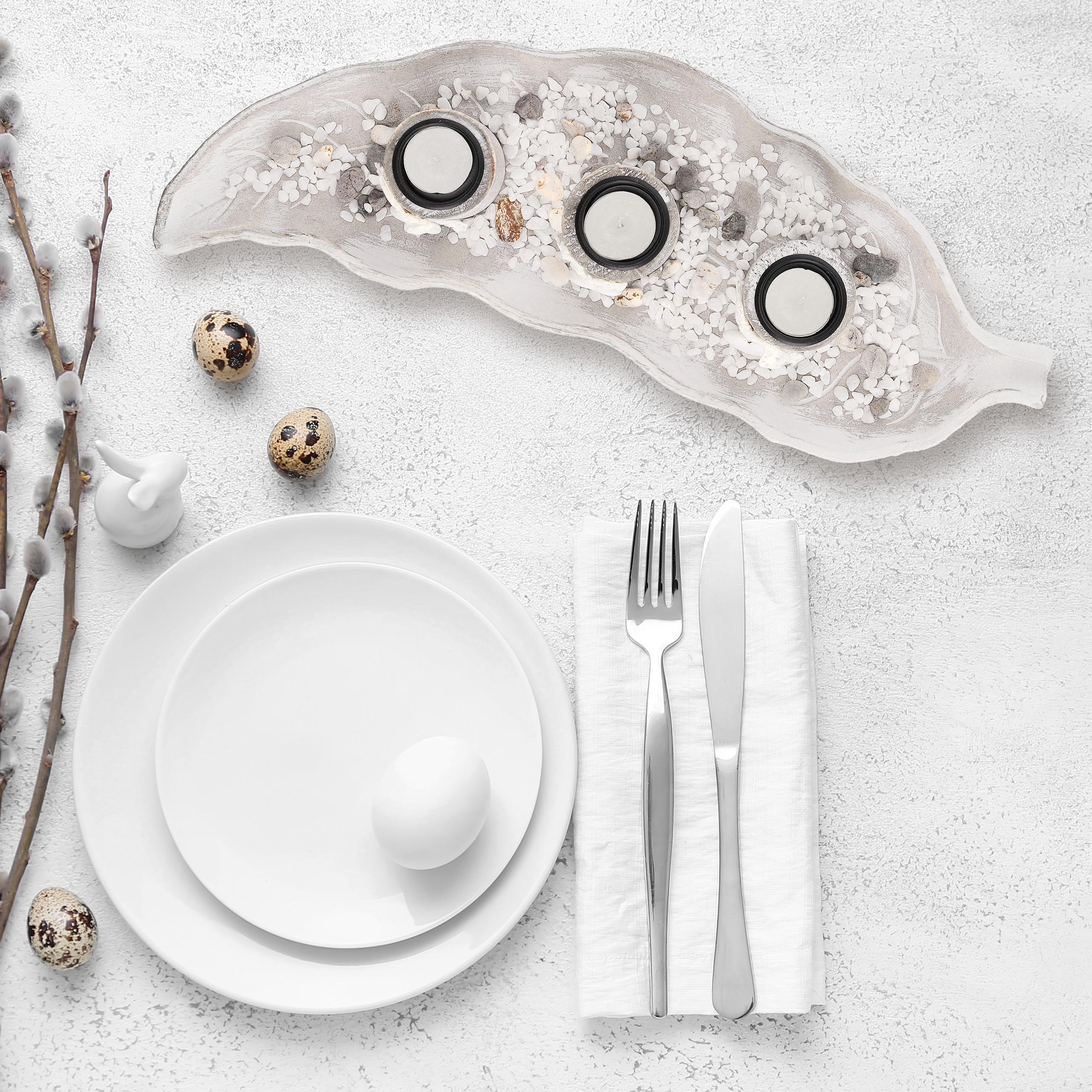 TEELICHTHALTER - Beige, Holzwerkstoff/Stein (12cm) - Relaxdays