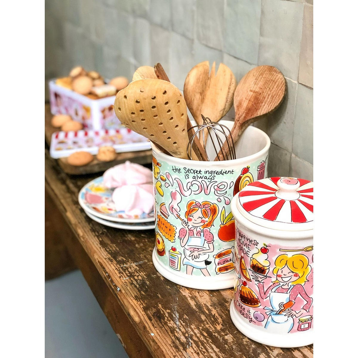 KOCHLÖFFELTOPF Backen in Bunt - 22,5cm - Multicolor, Keramik (16/18.2/16cm) - Blond Amsterdam