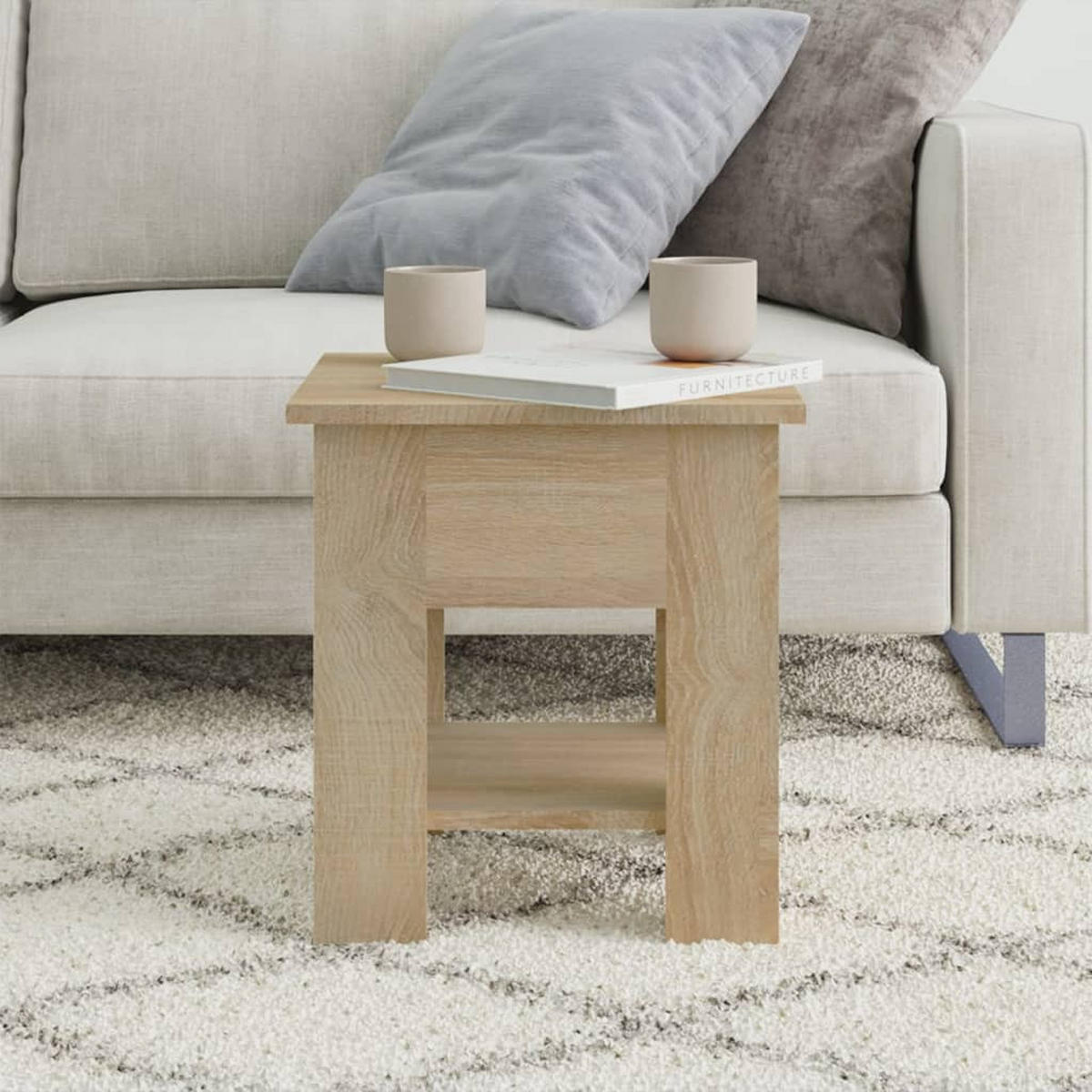 COUCHTISCH Sonoma-Eiche 40x40x42 cm Holzwerkstoff - Braun, Holzwerkstoff (40/40/42cm) - furnicato