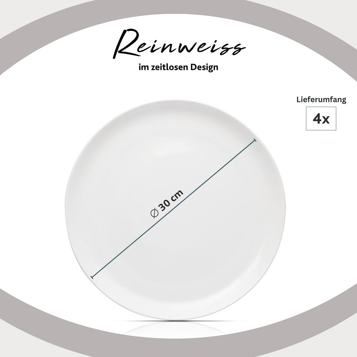 PIZZATRELLER SET NEW PORT - 4 teilig aus Porzellan - Weiß, Keramik (30cm) - Sänger