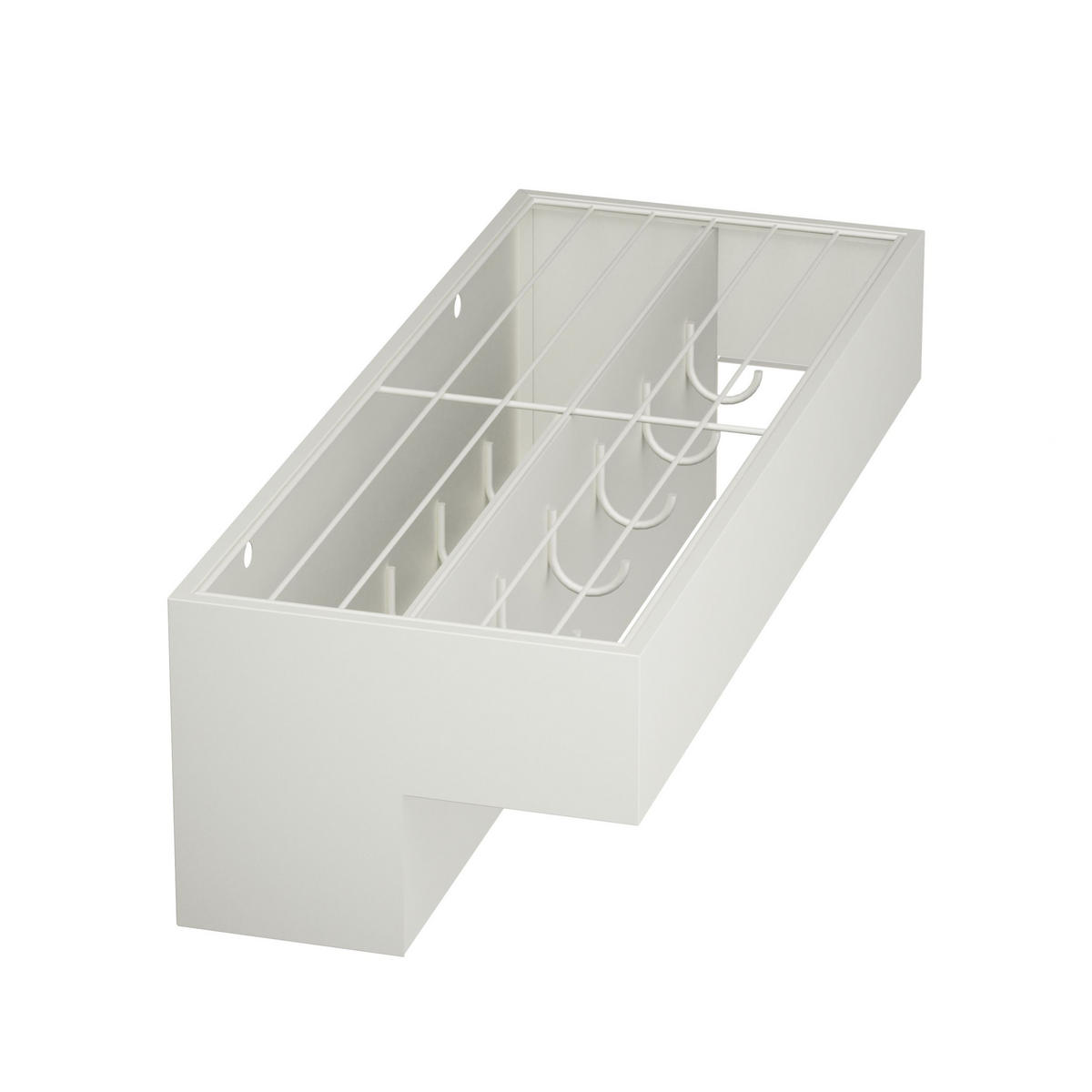WANDGARDEROBE mit Ablage 60 cm Metall 96742 Weiß Garderobenleiste Hängegarderobe - Weiß, Metall (60/18/24cm) - DanDiBo