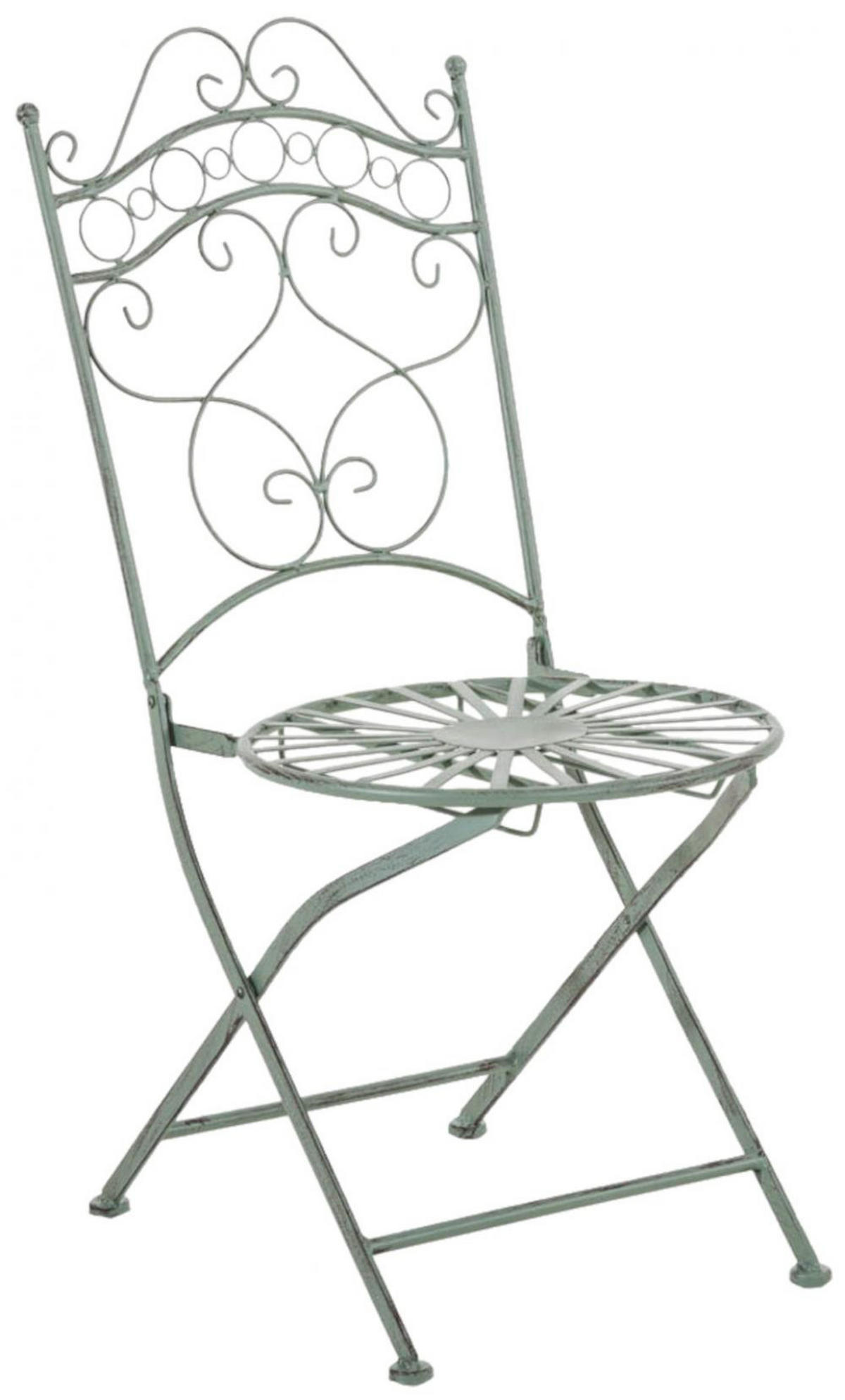 GARTENKLAPPSTUHL 2er Set Metall antik-grün - Grün, Metall (40/92/50cm) - CLP