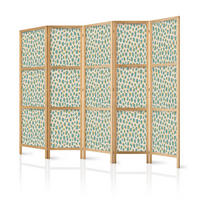 PARAVENT Japanischer 5-tlg 225x172 cm Buntes Tiermuster - Multicolor, Holz/Textil (225/172/3cm) - Muralo