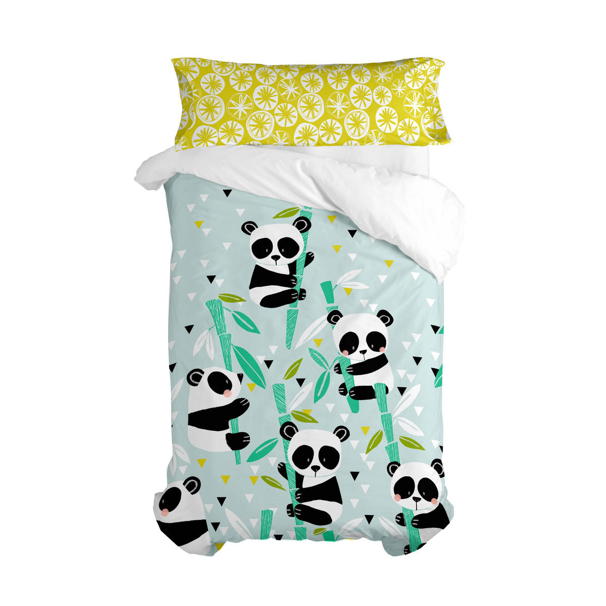 BETTBEZUG set 2 teiliges Panda garden blue 155x220 cm (Komfortgrösse) - Blau, Textil (155/220cm) - Happy Friday