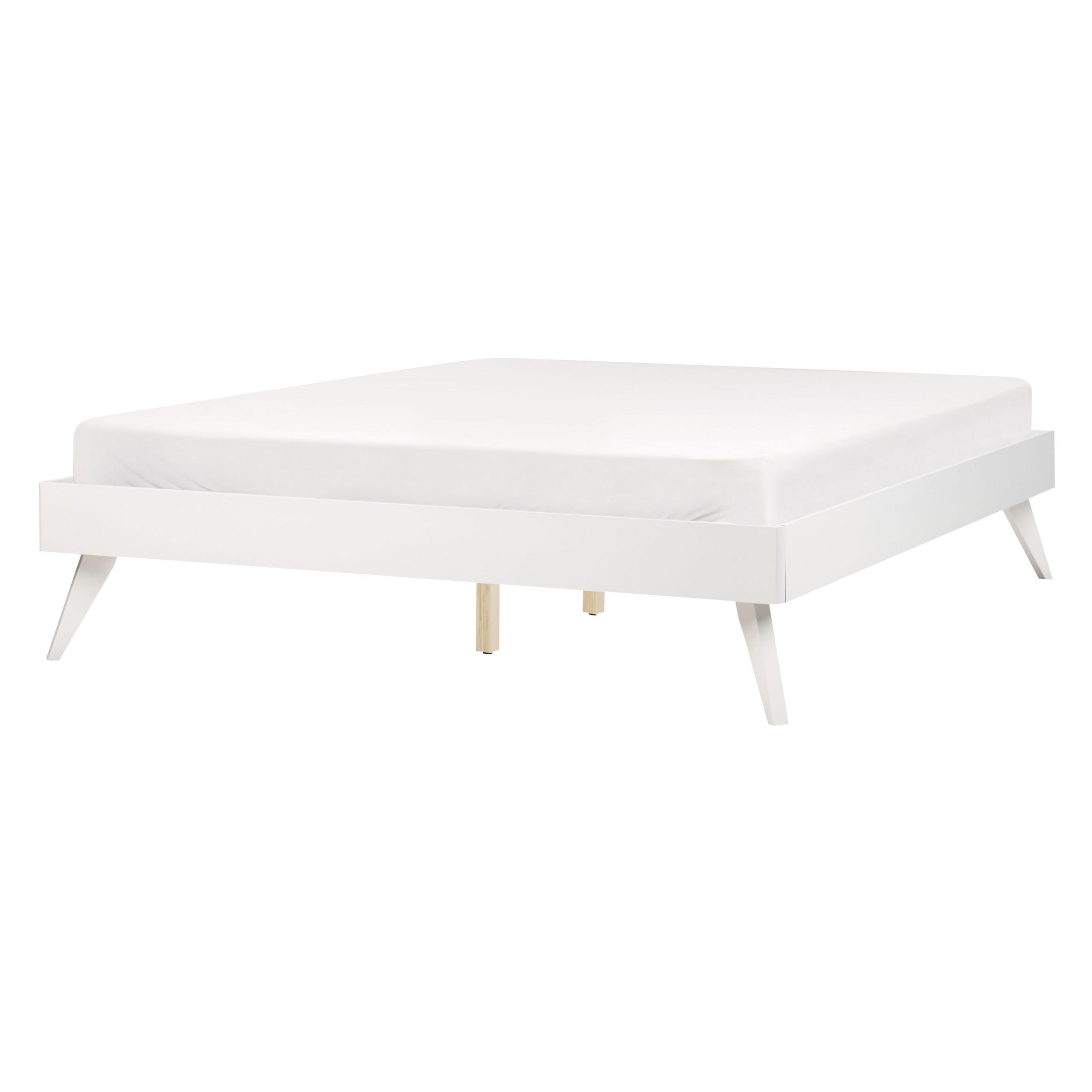 BETT mit Lattenrost 140x200 cm Weiß Berric - Weiß, Holzwerkstoff (140/200cm) - Beliani