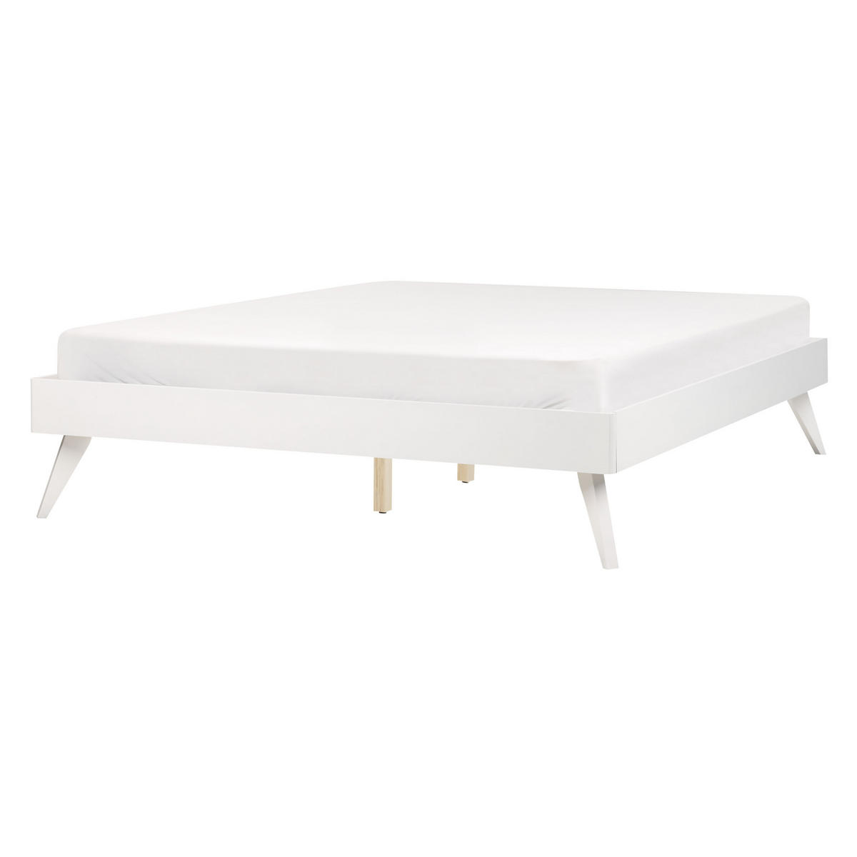 BETT mit Lattenrost 140x200 cm Weiß Berric - Weiß, Holzwerkstoff (140/200cm) - Beliani