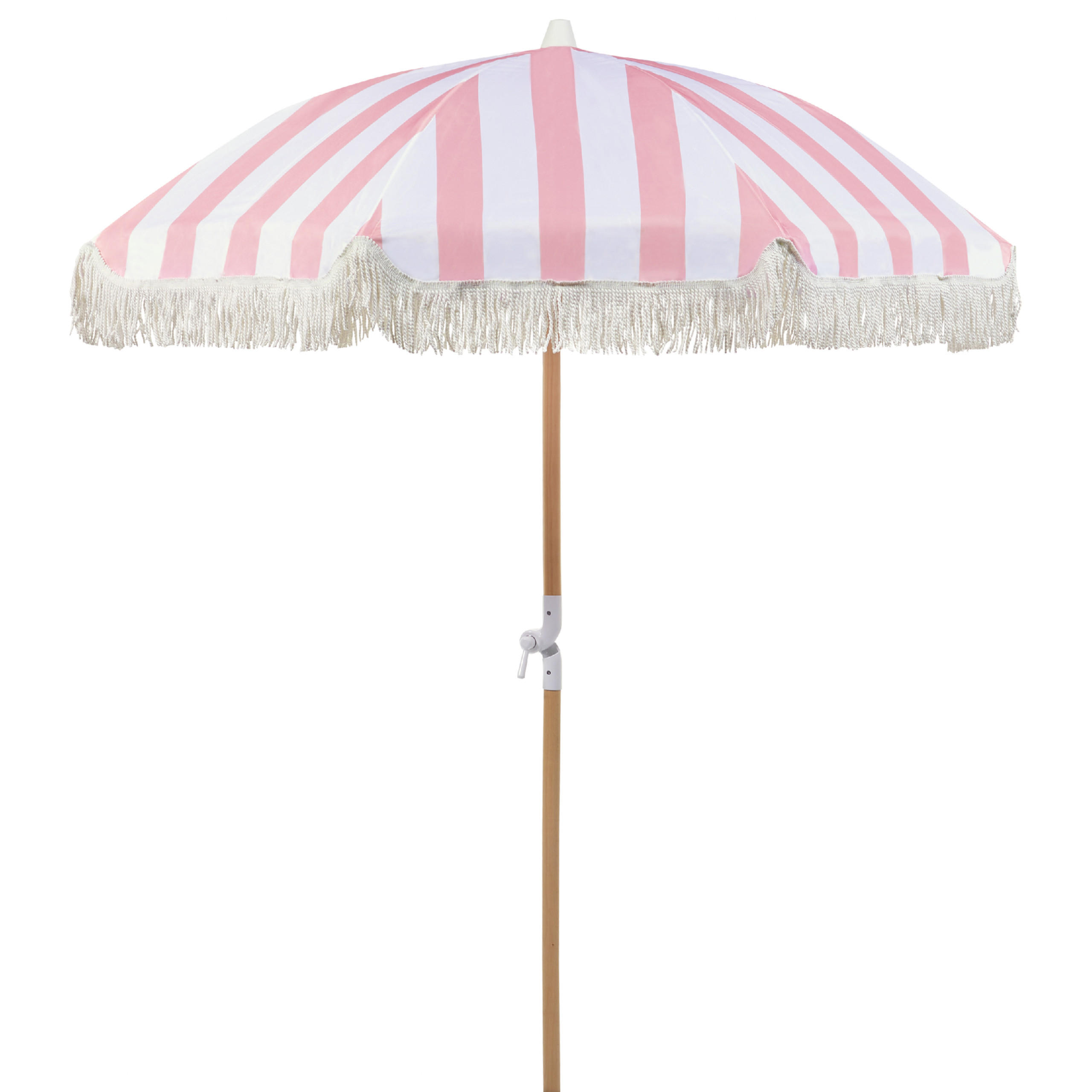 Beliani SLUNEČNÍK růžový/bílý s volánem 150 cm Mondello