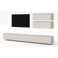 WOHNWAND Loriano V Beige, Kaschmir 300/102/32 cm Anbauwand - Beige, Holzwerkstoff/Kunststoff (300/102/32cm) - AX Living