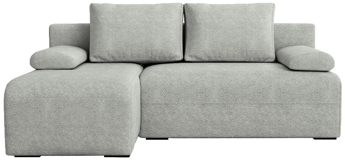 ECKSOFA Ernest mit Schlaffunktion Grau Bouclé - Grau, Textil (200/145cm) - Bromarkt