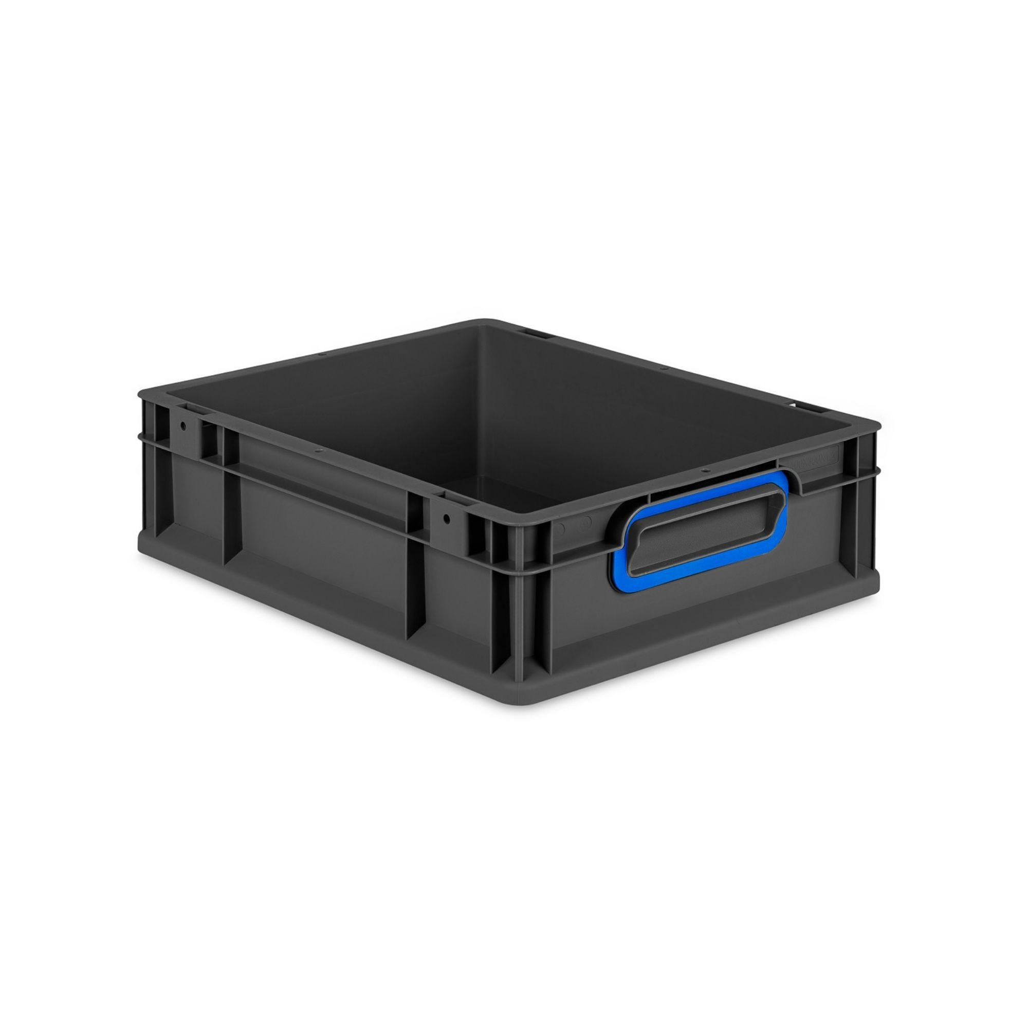 EUROBOX NextGen Color 12x30x40 cm 11 Liter Griffe blau zu, Schwarz - Blau/Schwarz, Kunststoff (30/12/40cm) - PROREGAL