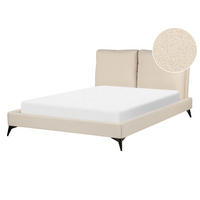 POLSTERBETT 140/200cm Helles Beige Melle - Beige, Textil (140/200cm) - Beliani